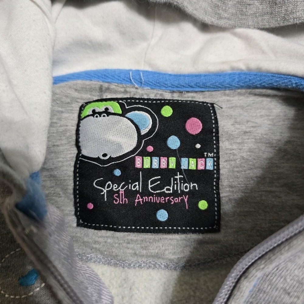 Vintage Y2K Bobby Jack Grey Embroidered Full Zip Hoodie Special Edition Youth? - Picture 3 of 8